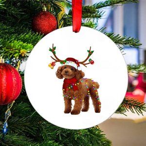 Poodle Reindeer Ornament